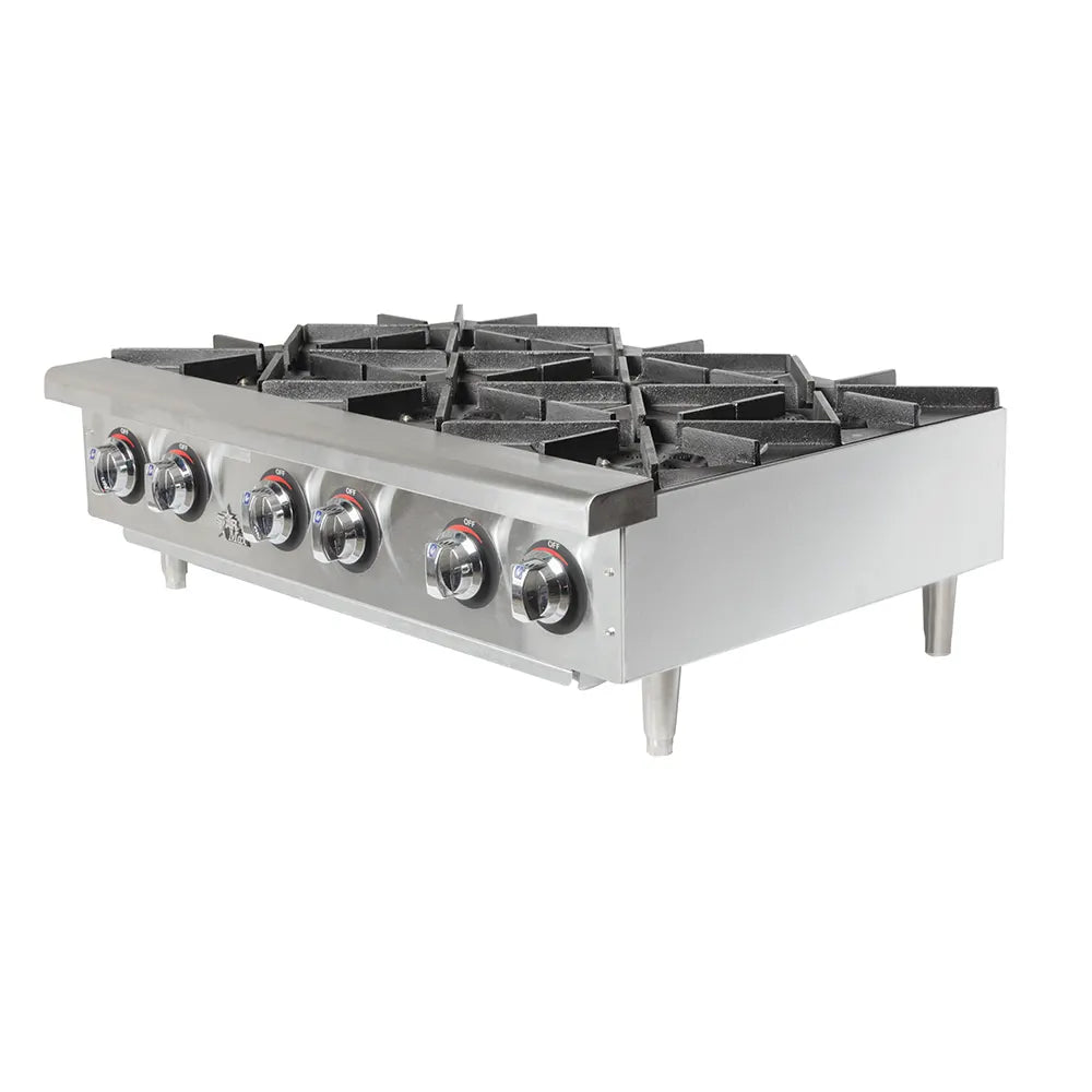 Star 606HF 36" Gas Hotplate w/ (6) Burners & Manual Controls - LP