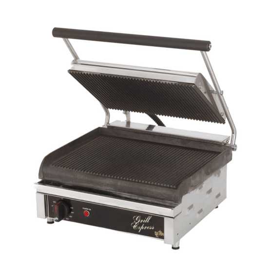 Star Grill Express GX14IG 14"x10" Grooved Plate Sandwich Grill - IG