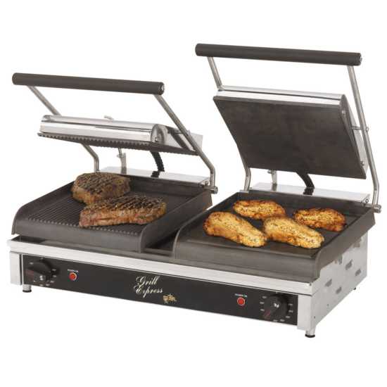 Star Grill Express GX20IS Dual 10"x10" Smooth Plate Sandwich Grill - IS