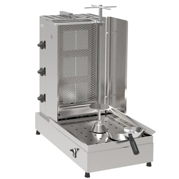 Inoksan PDG113M-NAT Natural Gas Gyro Machine / 3 Double Vertical Broiler with Mesh Shield - 99-132 lb. Capacity