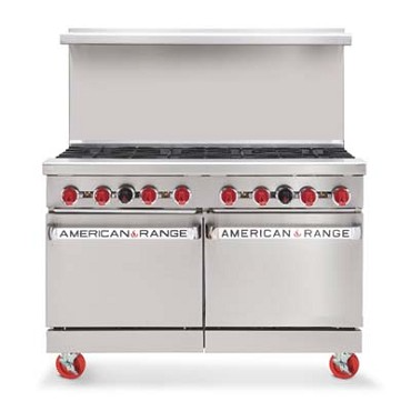 American Range AR-36G-2B 48" 2 Burner Gas Range with 12" Griddle and (2) Standard Ovens - LP