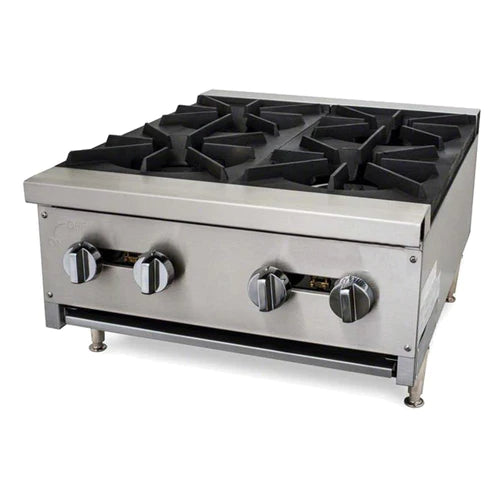 Cookline CHP-24-4 24" Gas Four Burner Commercial Countertop Hot Plate - 100,000 BTU