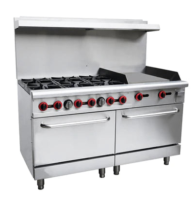 Cookline CR60-24G-LP 60" 6 Burner Liquid Propane Range with 2 Ovens with 24" Griddle