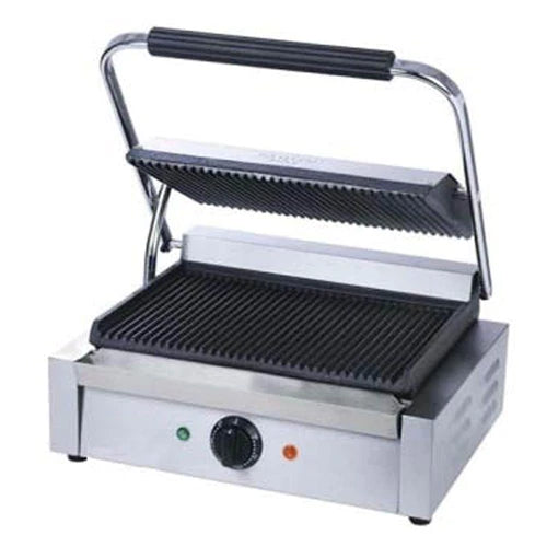 Cookline PG-1 22" Dual Commercial Panini / Sandwich Press, Grooved Surface, 14" x 10" Cooking Surface, 120v