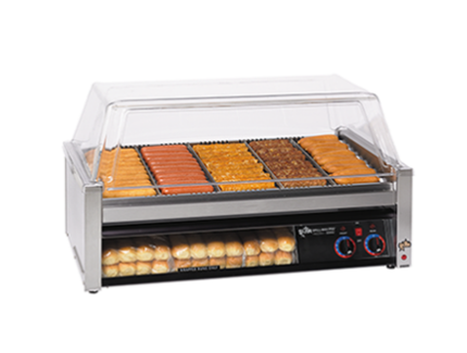 Grill-Max® 50SCBBC Roller Grill – Built-In Clear Bun Drawer – Duratec Rollers – Analog Controls