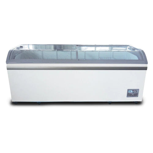 Coldline XS700YX 79" Curved Glass Top Display Ice Cream Freezer with LED 6 Baskets