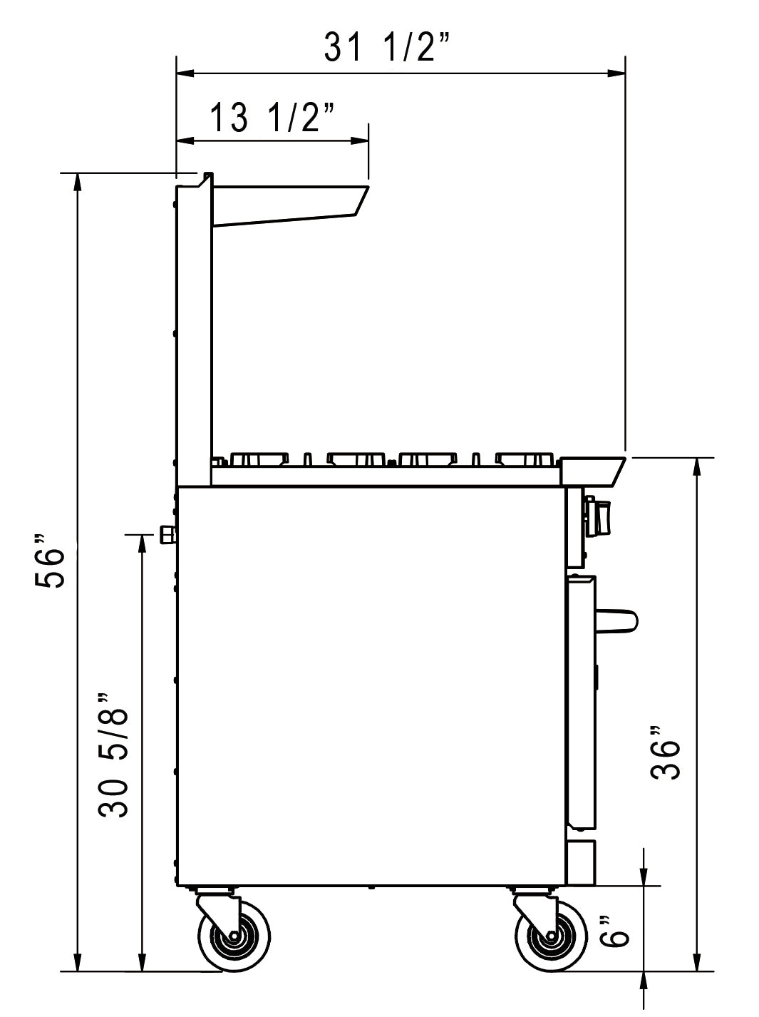 Dukers DCR24-4B 24″ Gas Range with Four (4) Open Burners