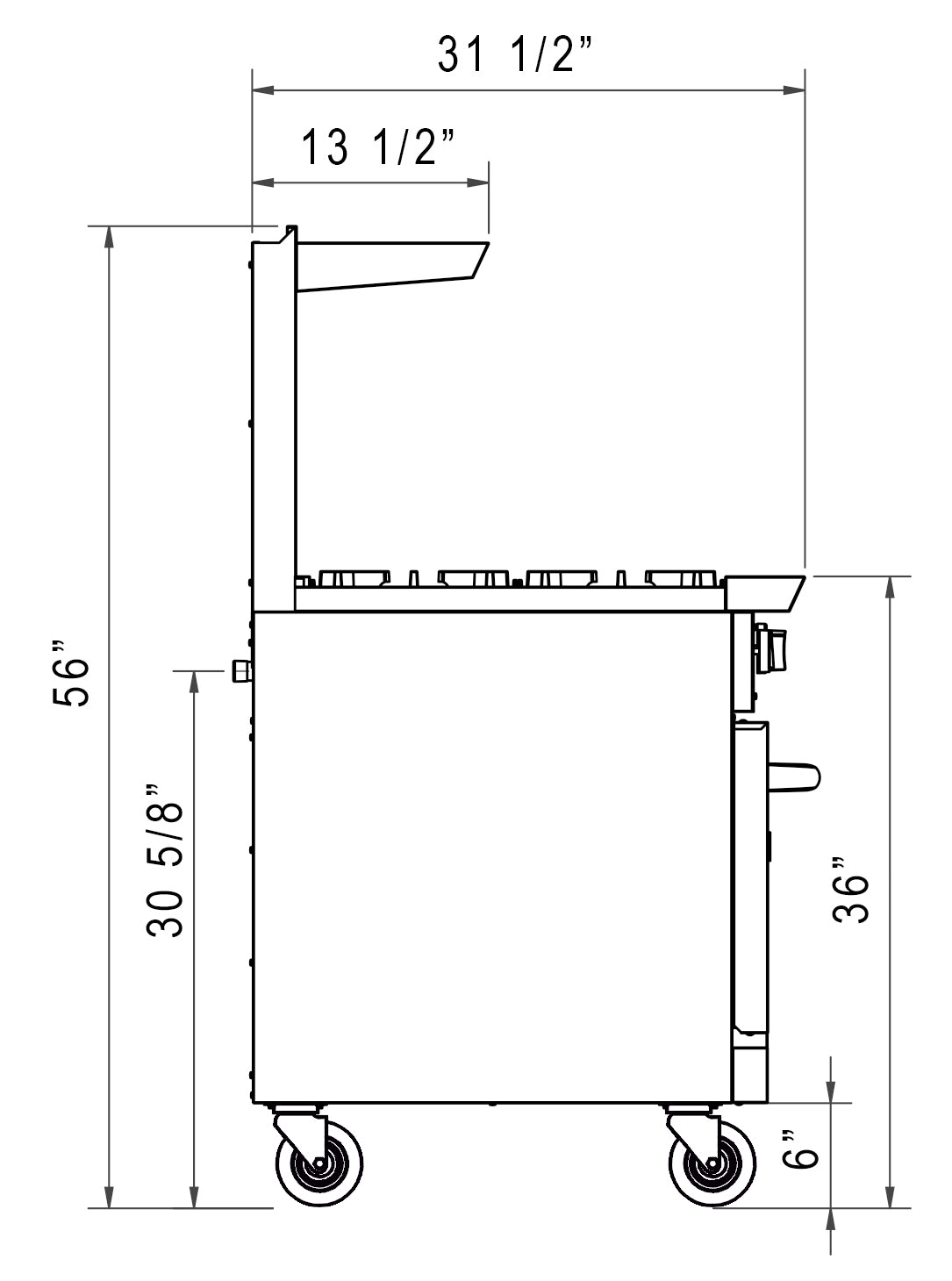 Dukers DCR36-6B 36″ Gas Range with Six (6) Open Burners