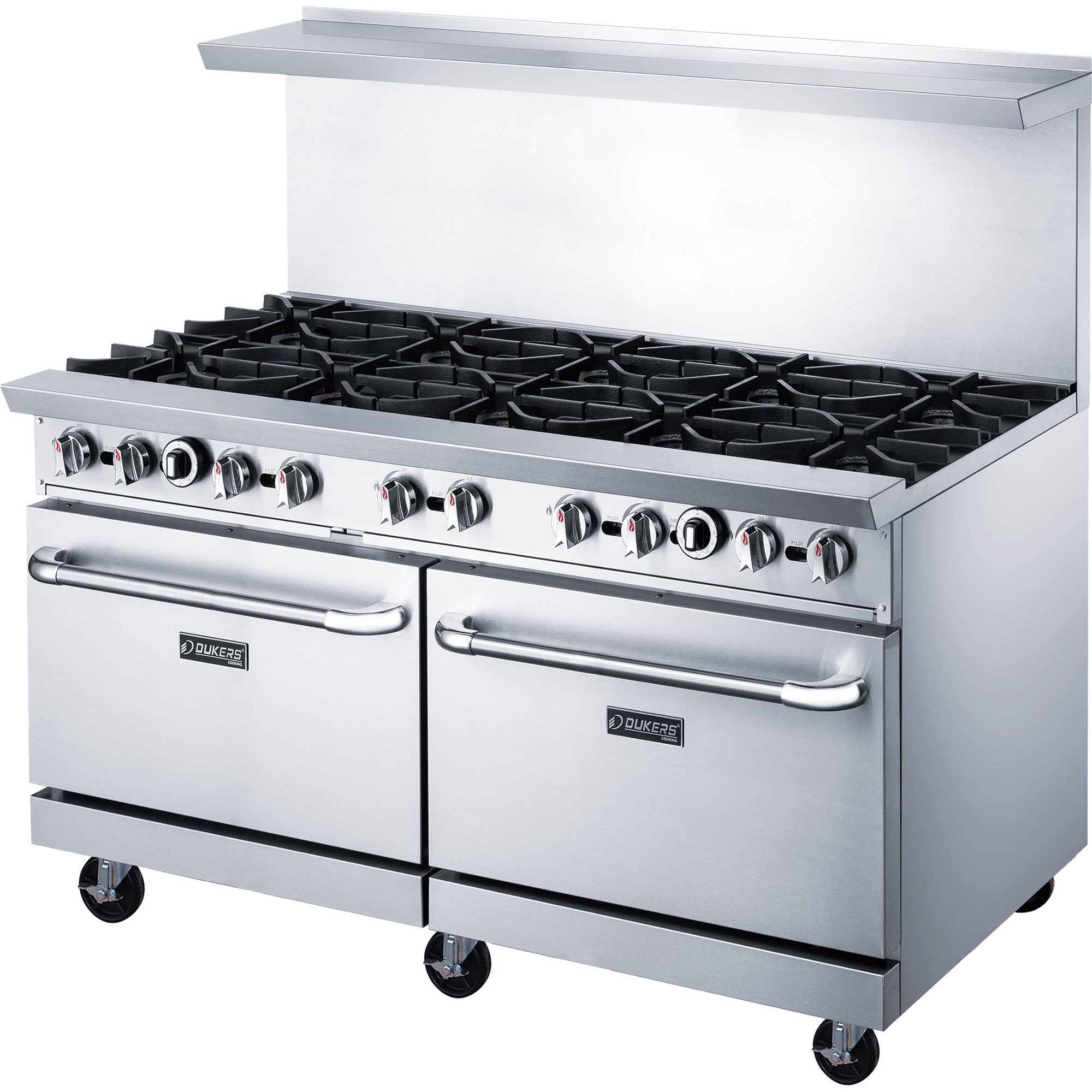 Dukers DCR60-10B 60″ Gas Range with Ten (10) Open Burners