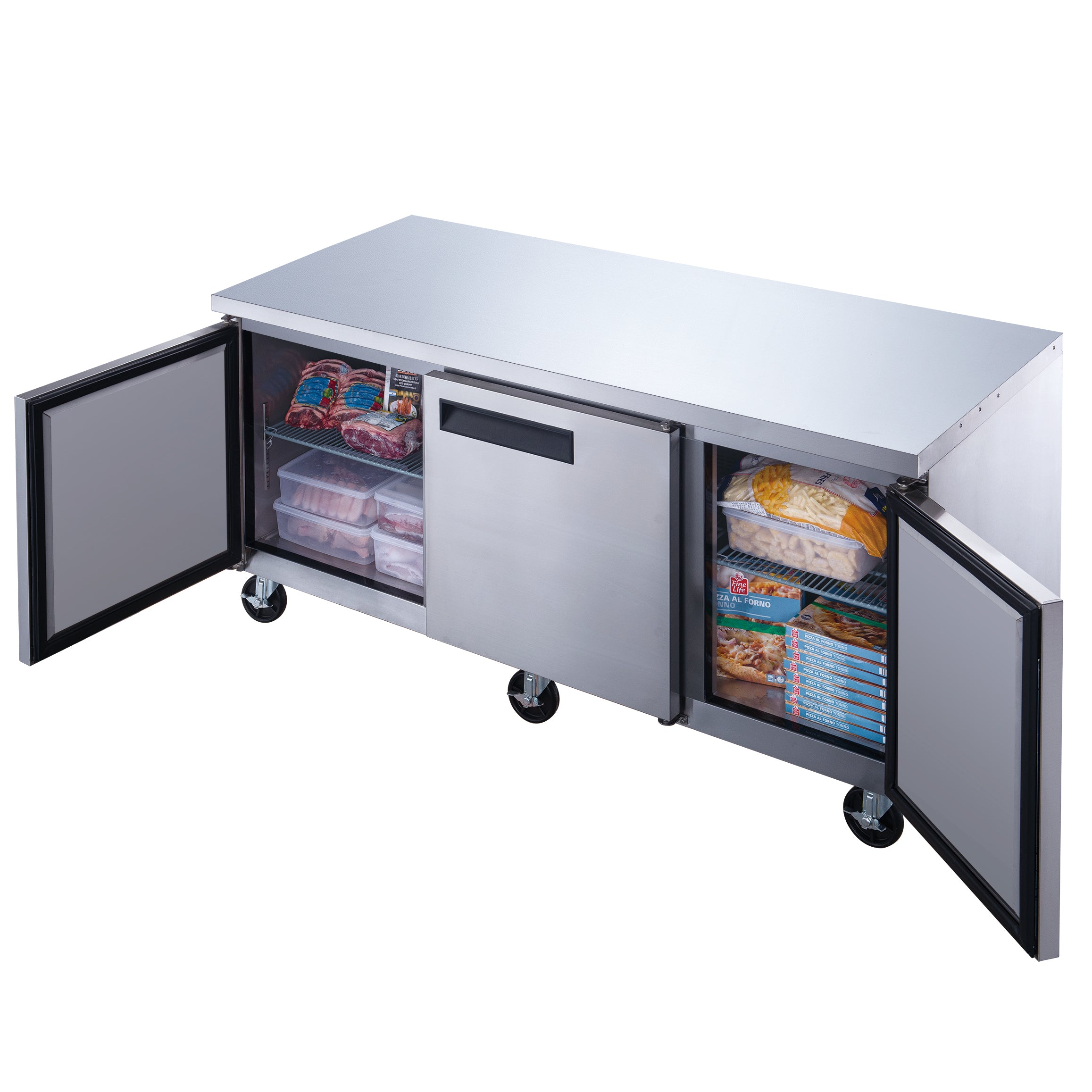 Dukers DUC72F 3-Door Undercounter Commercial Freezer in Stainless Steel