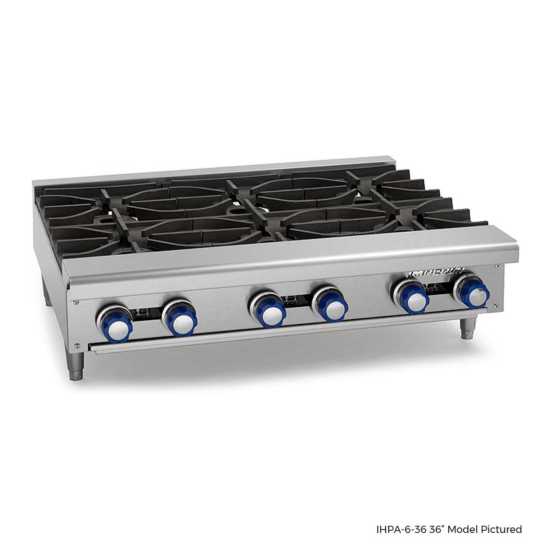 Imperial IHPA-10-60-NG 60" 10 Burner 31" Depth Countertop Natural Gas Hotplate