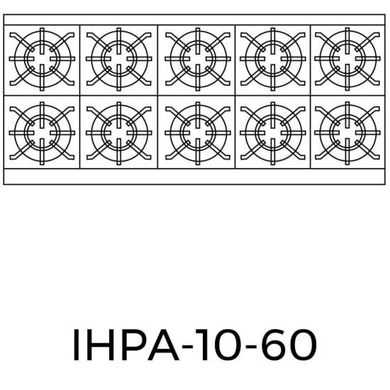 Imperial IHPA-10-60-NG 60" 10 Burner 31" Depth Countertop Natural Gas Hotplate