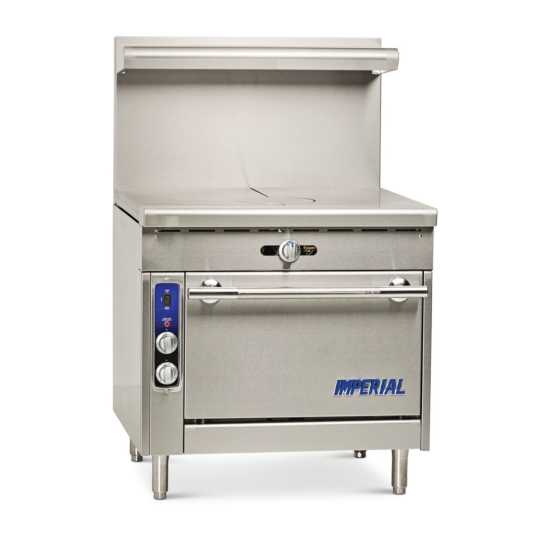 Imperial IHR-2FT-NG Spec Series 36" Two 18" French Tops Heavy Duty Natural Gas Range w/ Standard Oven