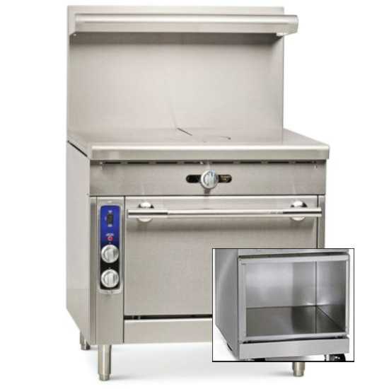 Imperial IHR-2FT-XB-NG Spec Series 36" Two 18" French Tops Open Cabinet Base Heavy Duty Natural Gas Range