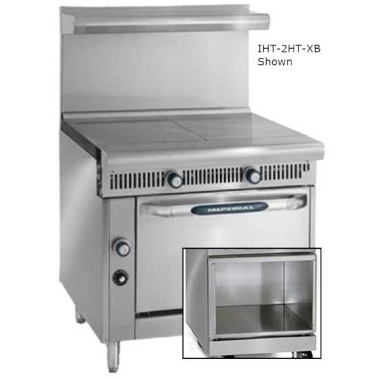 Imperial IHR-1HT-18-XB-LP Spec Series 18" Hot Top Heavy Duty Open Cabinet Base Liquid Propane Gas Range