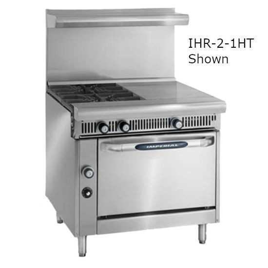 Imperial IHR-3HT-3-LP Spec Series 36" 3 Burner & (3) 12" Hot Tops Heavy Duty Liquid Propane Gas Range w/ Standard Oven