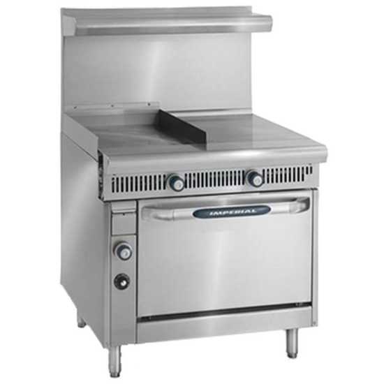 Imperial IHR-G18-1HT-LP Spec Series 36" Standard Oven Heavy Duty Liquid Propane Gas Range w/ 18" Griddle & 18" Hot Top