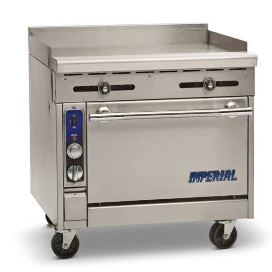 Imperial IHR-GT36-C-LP Spec Series 36" Griddle Convection Oven Heavy Duty Liquid Propane Gas Range w/ Thermostatic Controls