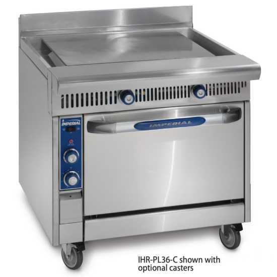 Imperial IHR-PL36-C-LP Spec Series 36" Plancha Top Heavy Duty Liquid Propane Gas Range w/ Convection Oven