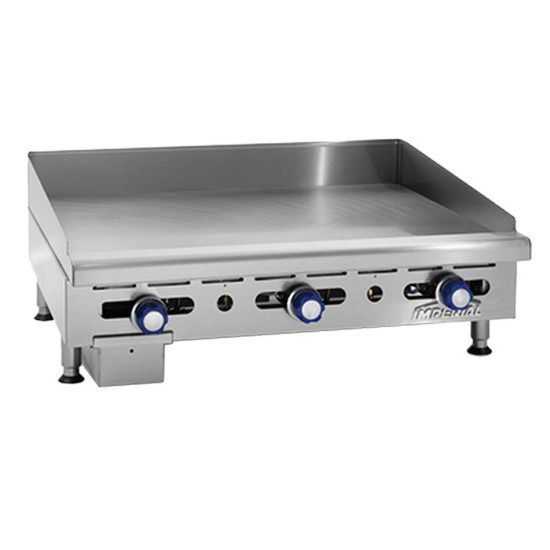 Imperial IMGA-3628-1-NG 36" Natural Gas Countertop Three Burners Griddle with Manual Controls