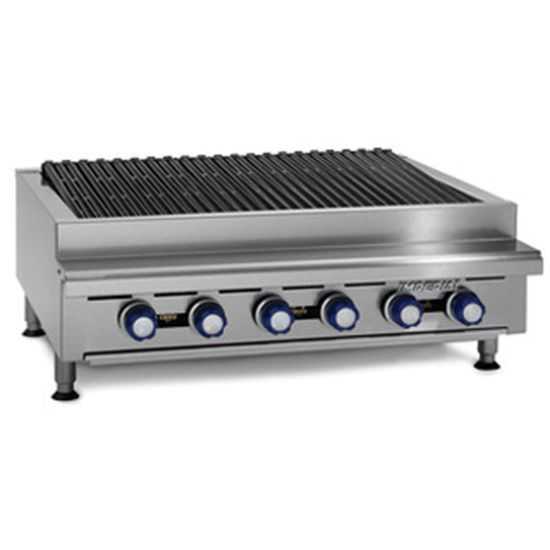 Imperial IRB-24-NG 24" Stainless Steel Natural Gas Countertop Charbroiler with 4 Radiant Burners