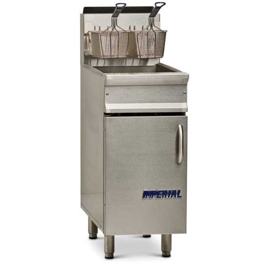 Imperial IRF-40-OP 15" Natural Gas Floor Model 40Lb. Capacity Open Pot Fryer