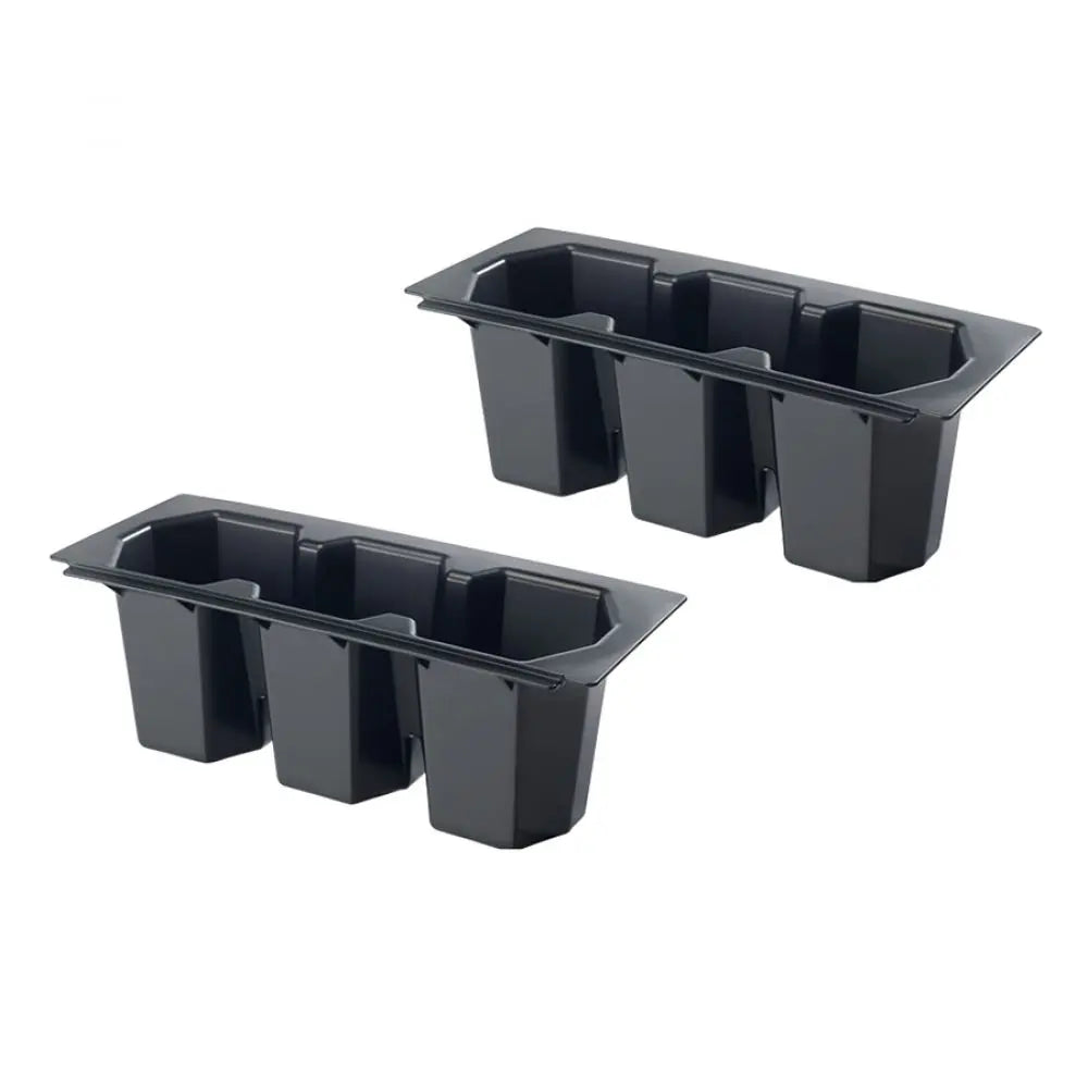 Krowne  30-502 Black ABS Plastic (2) Three Compartment Bottle Wells For Ice Bins