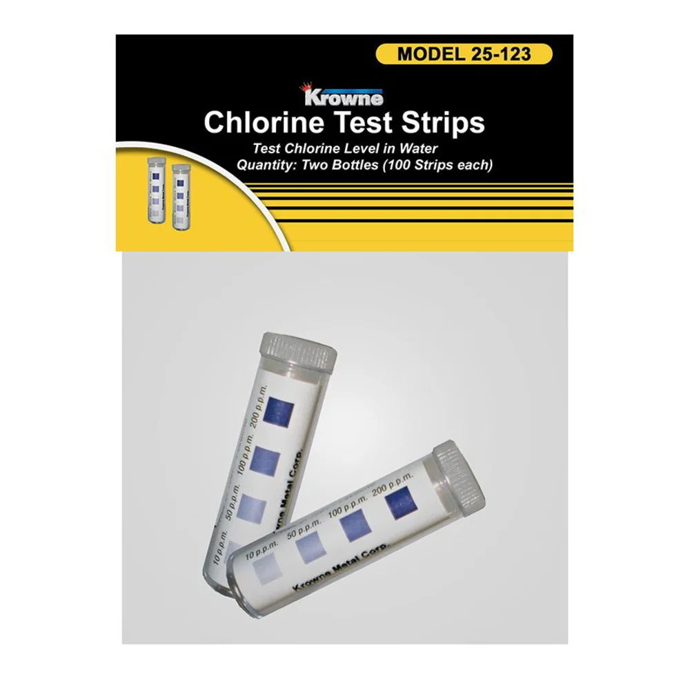 Krowne  P25-123 Chlorine Test Strips, 2-Pack in Header