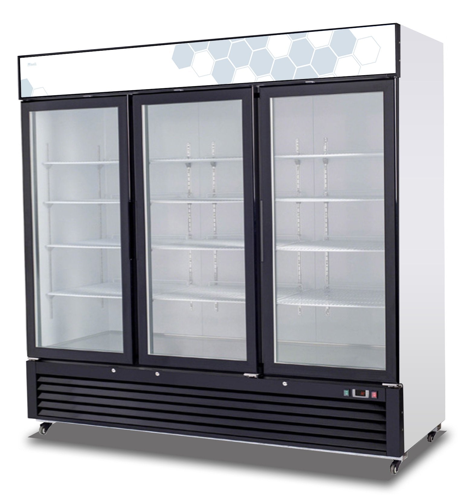 Migali C-72RM-HC 82” W 3 Door Swing Glass Refrigerator