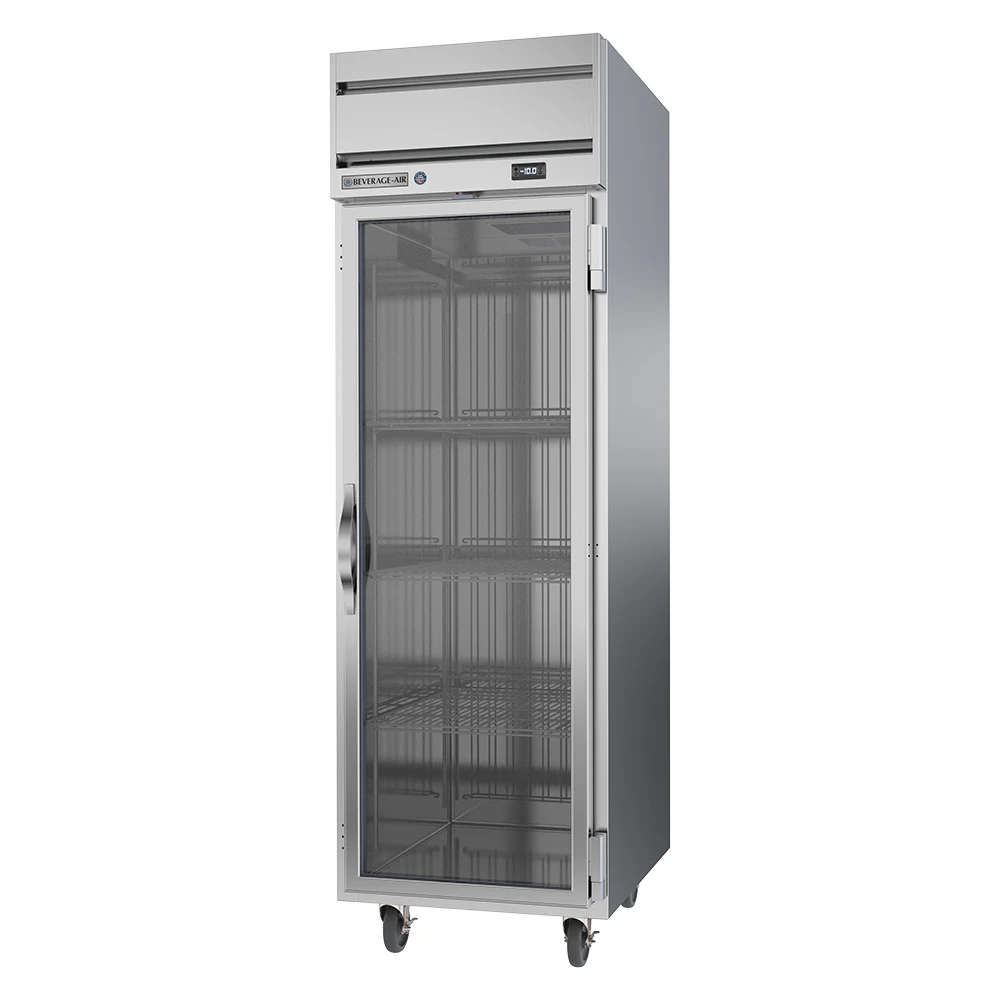 Beverage Air HFPS1HC-1G 1 Glass Door Top Mount Freezer Stainless Steel Front, Sides & Interior