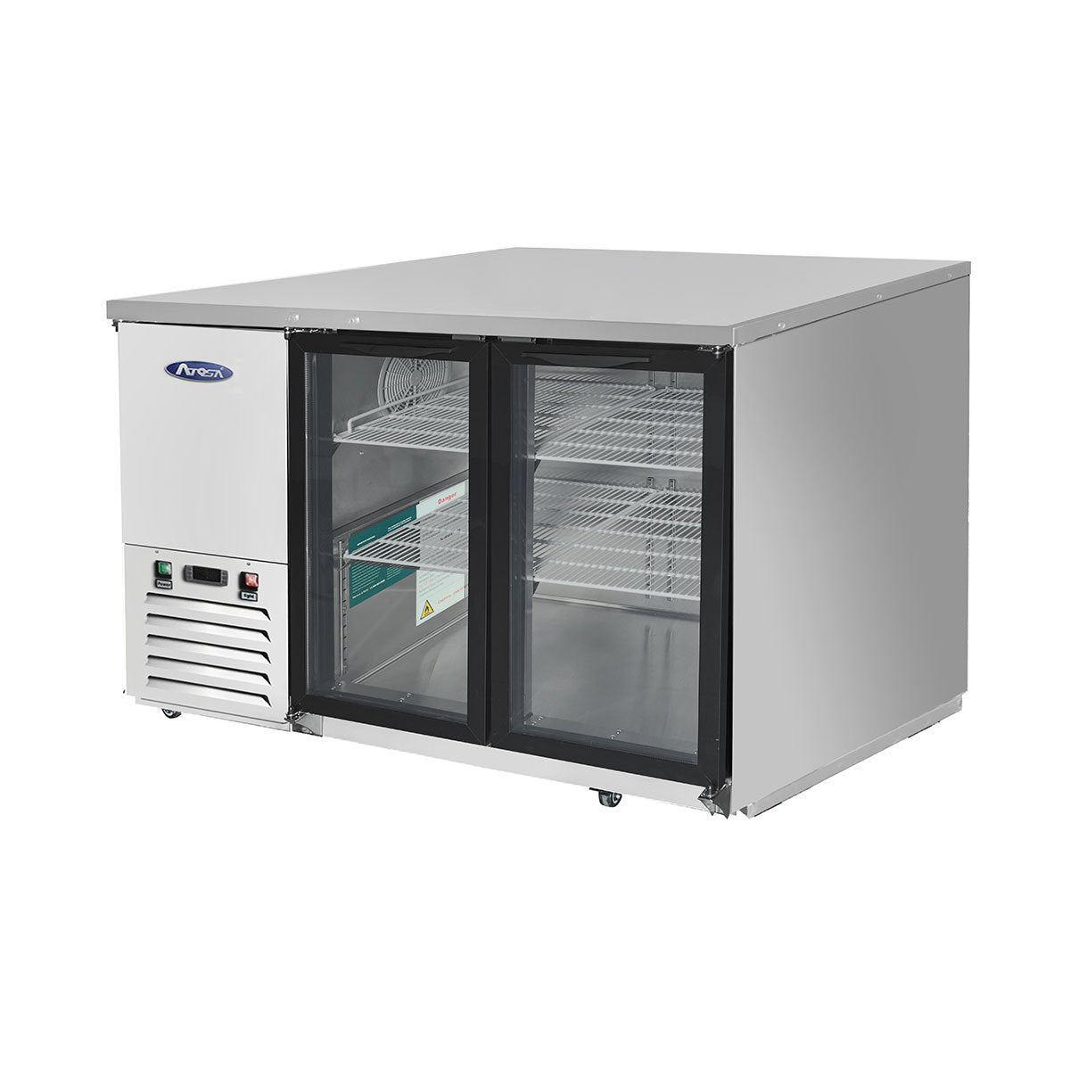 Atosa MBB59G-GR 59" Glass Door Back Bar Cooler - Stainless Steel