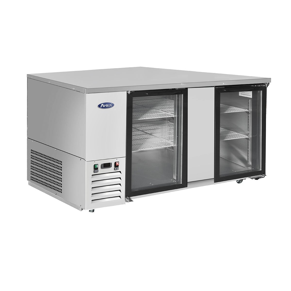 Atosa MBB69G-GR 69" Glass Door Back Bar Cooler - Stainless Steel