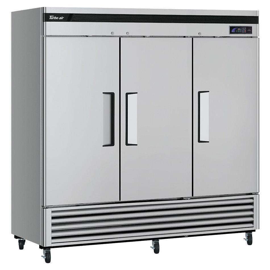 Turbo Air TSR-72SD-N 3 Solid Doors Refrigerator, Bottom Mount