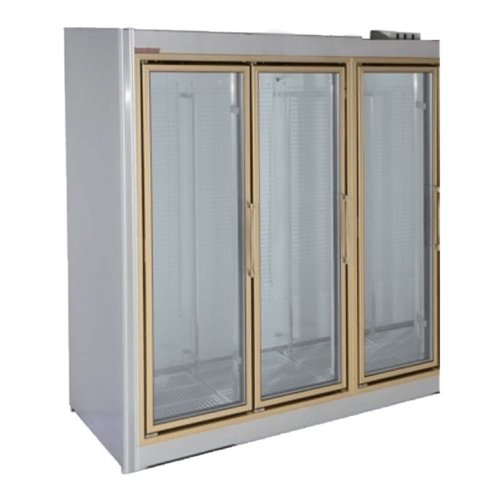 Universal  ADM-3 FREEZER_B 78" Stainless Steel Three Swing Glass Door Remote Merchandiser Freezer