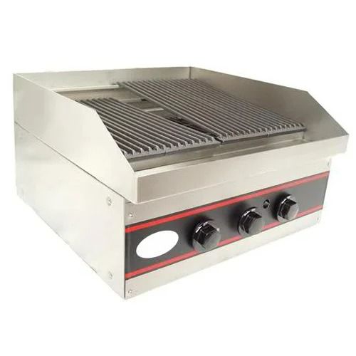 L&J GCB12 12" Gas Lava Rock Charbroiler - 20,000 BTU