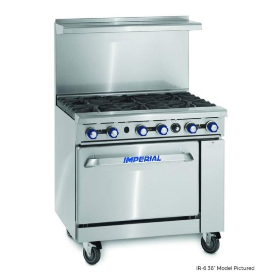Imperial IR-6-C-LP 36" 6 Burner Gas Range with Convection Oven LP