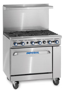 Imperial IR-6-LP 36" 6 Burner Gas Range with Standard Oven LP